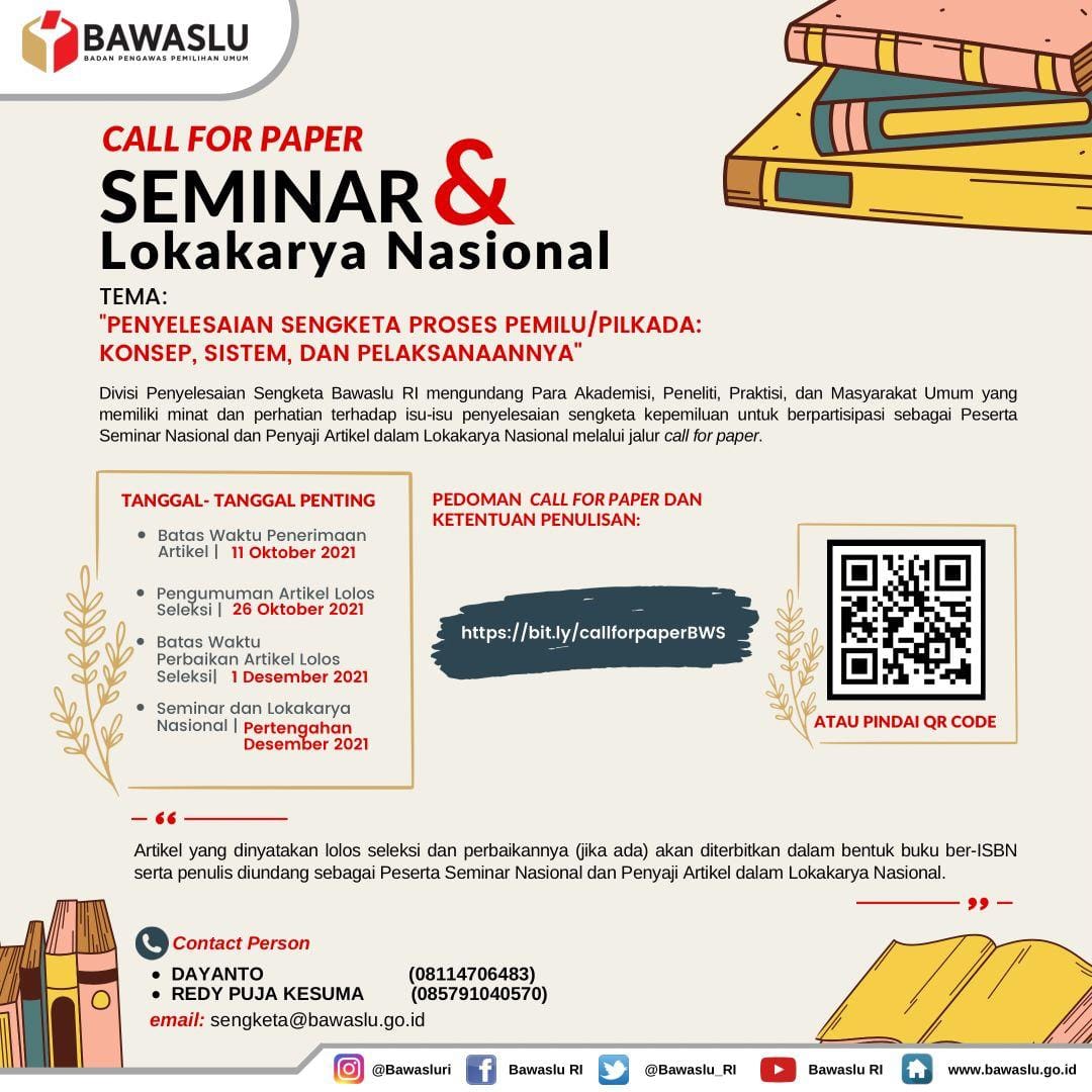 Call For Paper Seminar dan Loka Karya Nasional