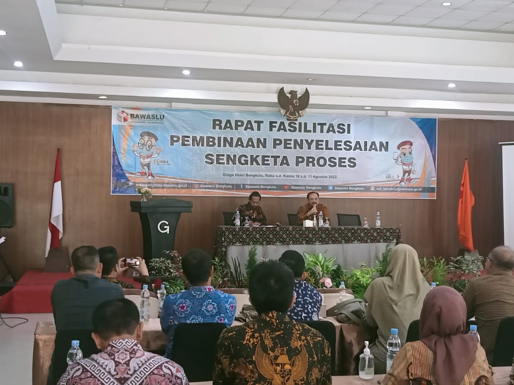 Bawaslu Kabupaten Mukomuko ikutiRapat fasiltasi Pembinaan Penyelesaian Sengketa Proses