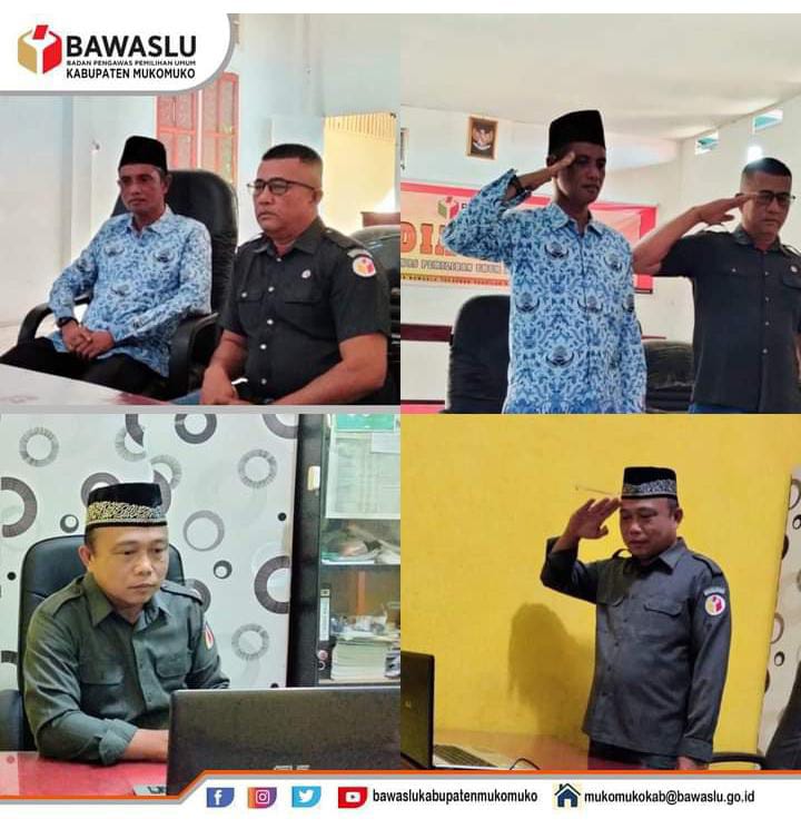 BAWASLU KABUPATEN MUKOMUKO IKUTI UPACARA PERINGATAN HARI LAHIR PANCASILA SECARA VIRTUAL