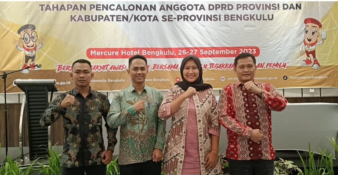 Bawaslu Kabupaten Mukomuko mengikuti Kegiatan Rapat Kerja Teknis Pelaksanaan Penyelesaian Sengketa Proses Pemilu Tahapan Pencalonan anggota DPRD Provinsi dan Kabupaten/Kota