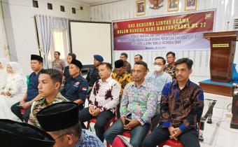 Bawaslu Kabupaten Mukomuko Hadiri Doa bersama Lintas Agama dalam Rangka Hari Bhayangkara Ke- 77.