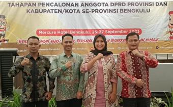 Bawaslu Kabupaten Mukomuko mengikuti Kegiatan Rapat Kerja Teknis Pelaksanaan Penyelesaian Sengketa Proses Pemilu Tahapan Pencalonan anggota DPRD Provinsi dan Kabupaten/Kota